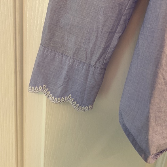 JCrew Lace Collar Button Down Shirt - Picture 3 of 6